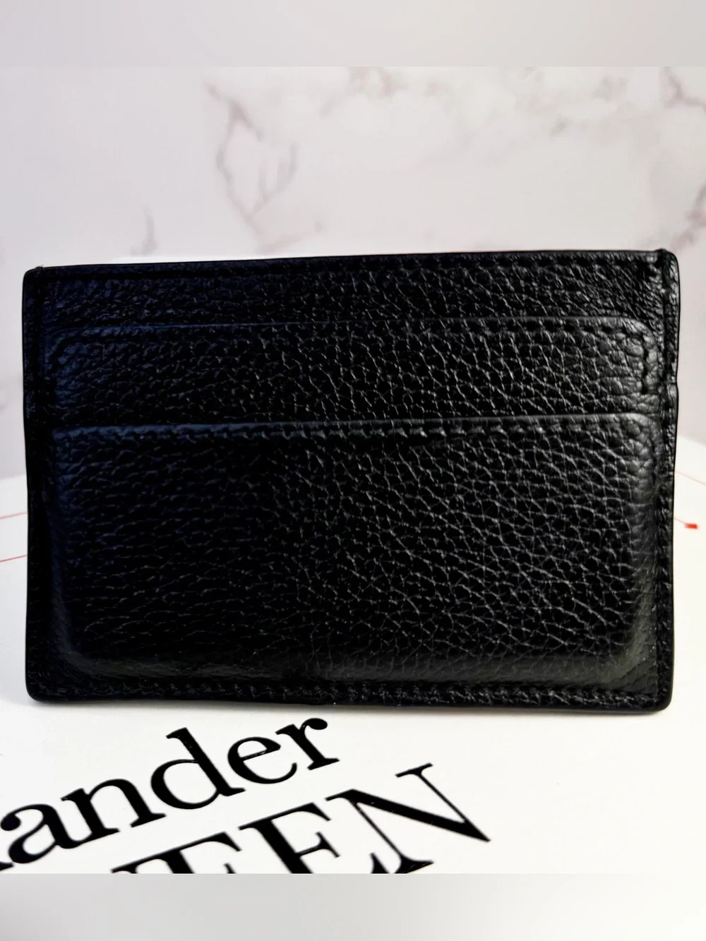 Alexander McQueen Black Leather Crystal Skull CardHolder